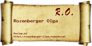 Rozenberger Olga névjegykártya